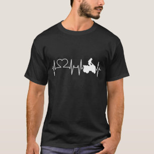 ATV Girl I Love Quad Biking Heartbeat ECG Four Whe T-Shirt