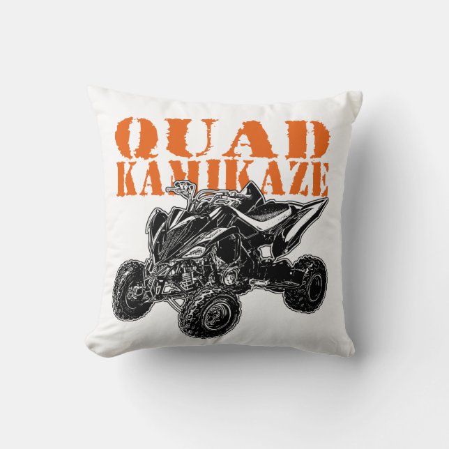 ATV Kamikaze Throw Pillow (Front)