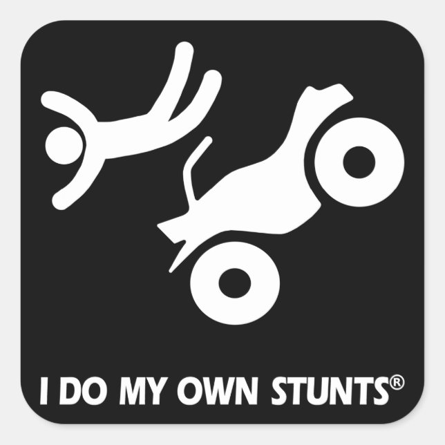 ATV My Own Stunts Square Sticker (Front)