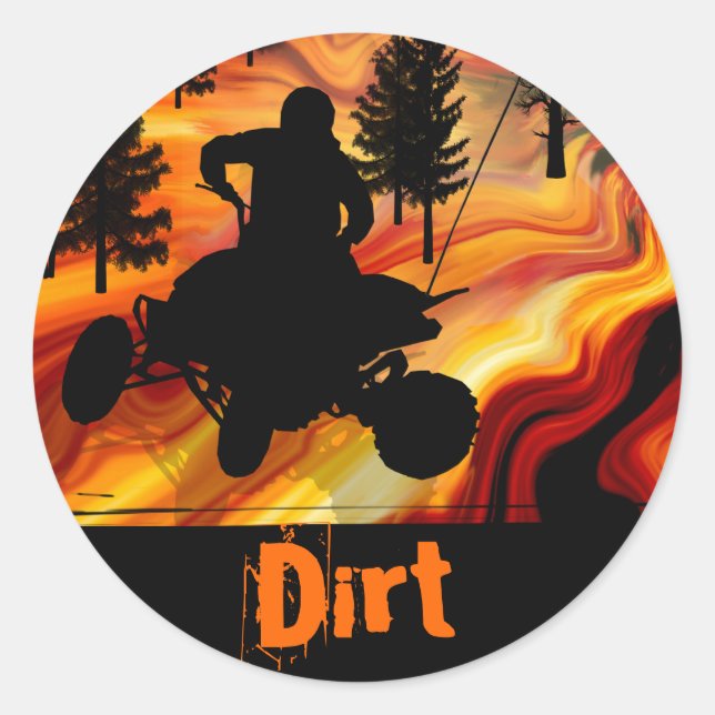 ATV on the Road from Hell Classic Round Sticker (Front)