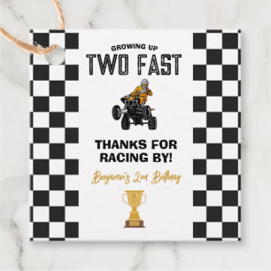 ATV Quad 4 Wheeler 2nd Birthday Party Favor Tags