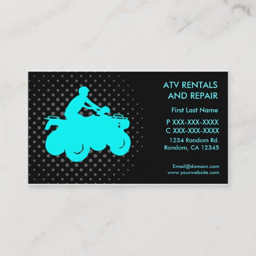 ATV rentals repair custom business card