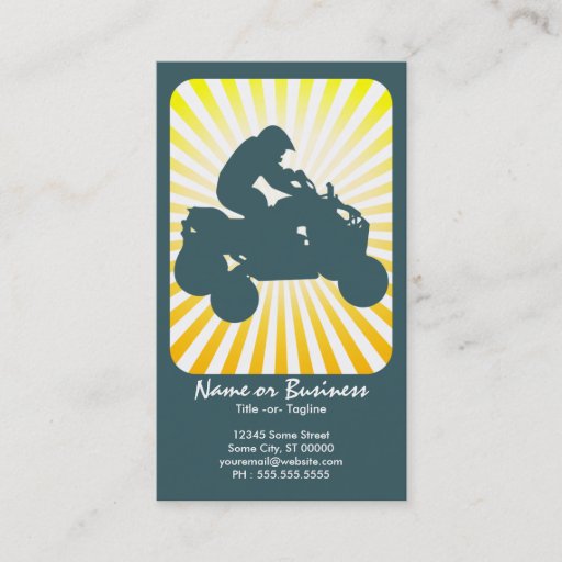 Customizable atv : retro rays : business cards