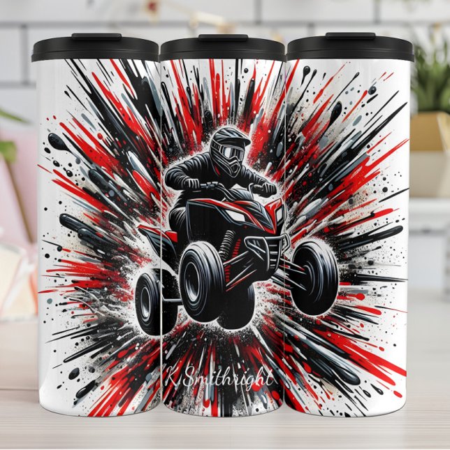 ATV Rider Explosive Abstract Art Thermal Tumbler (Creator Uploaded)