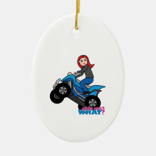 ATV Rider - Red Ceramic Ornament