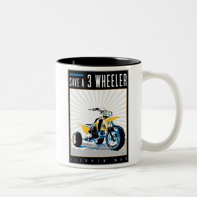 ATV - Save a 3 Wheeler Two-Tone Coffee Mug (Right)