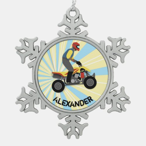 ATV SNOWFLAKE PEWTER CHRISTMAS ORNAMENT