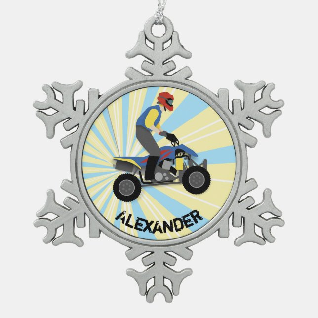 ATV SNOWFLAKE PEWTER CHRISTMAS ORNAMENT (Front)