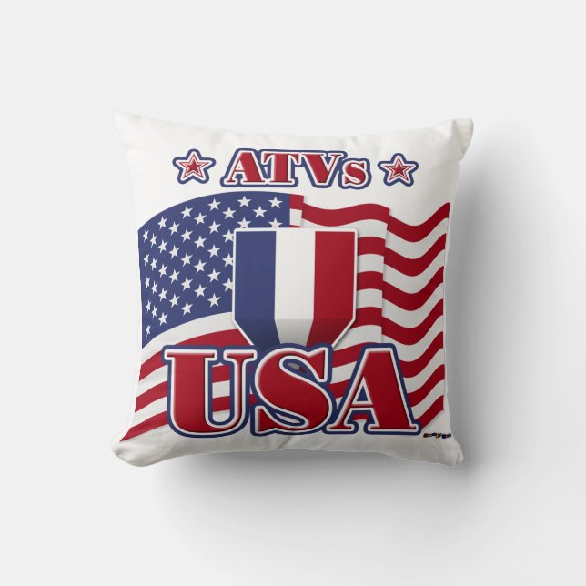 ATVs USA Throw Pillow (Front)