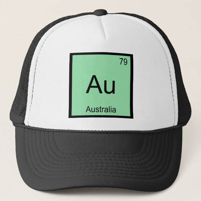 Au - Australia Chemistry Element Symbol Aussie Tee Trucker Hat (Front)