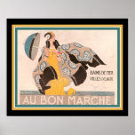 "Au Bon Marche" 1923 Art Deco Poster<br><div class="desc">1923,  Art Deco,  French Advertisement for "Au Bon Marche" Dept Store by Rene Vincent.</div>