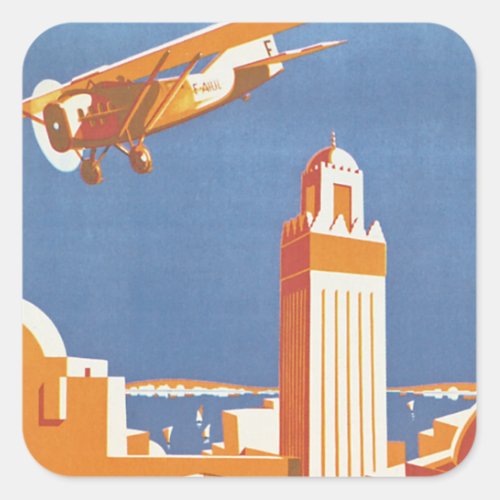 Au Maroc Par Avion Square Sticker