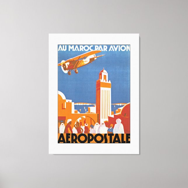 Au Maroc Par Avion - XL Canvas Print (Front)