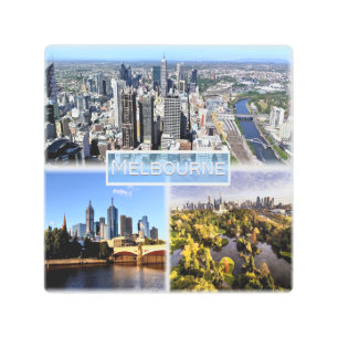 AU Melbourne - Downtown And Yarra River - Skyline Metal Print