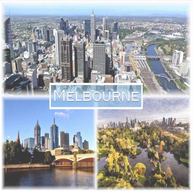 AU Melbourne - Downtown And Yarra River - Skyline Sticker (Front)