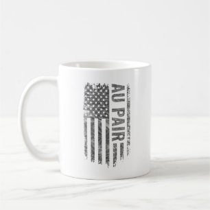 Au Pair USA Flag Distressed design Coffee Mug
