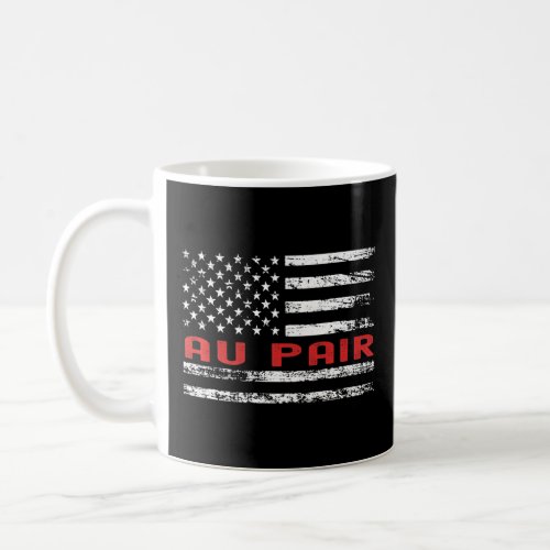 Au Pair USA Flag Profession Retro Job Title  Coffee Mug