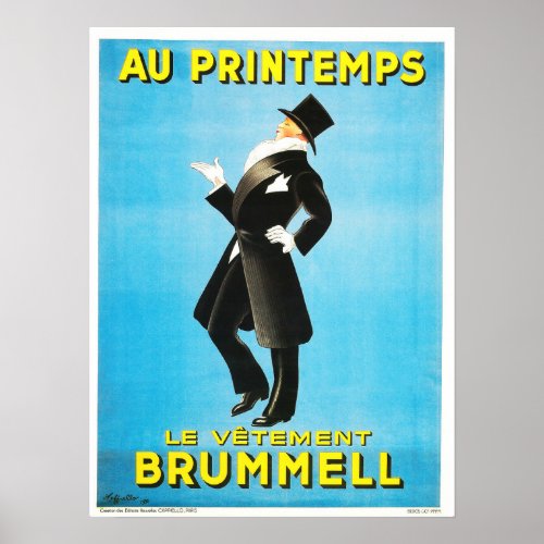 Au Printemps Brummell FRENCH DEPARTMENTAL STORE Ad Poster