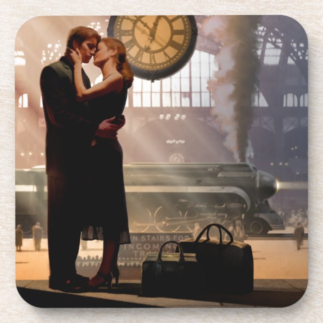 Au Revoir Beverage Coaster (Front)