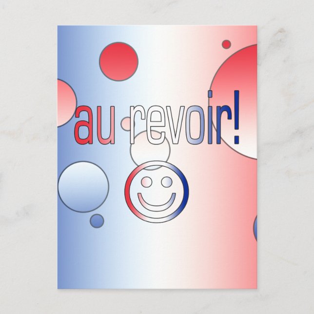 Au Revoir! French Flag Colors Pop Art Postcard (Front)