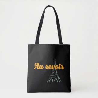 Au Revoir Goodbye Vintage French Word and Phrase