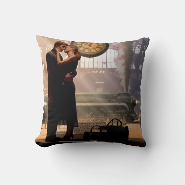 Au Revoir Throw Pillow (Front)