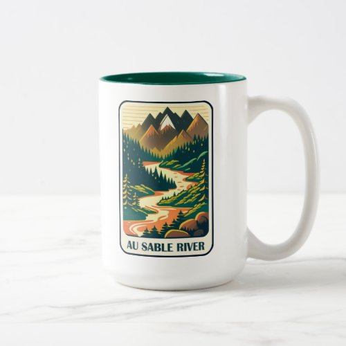 Au Sable River Michigan Colors Two_Tone Coffee Mug