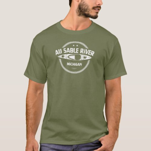 Au Sable River Michigan Kayaking T_Shirt