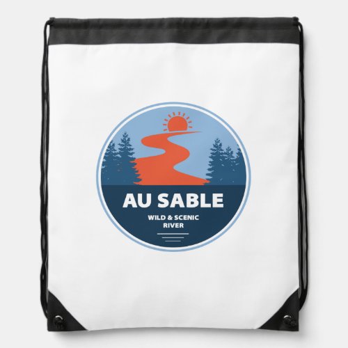 Au Sable Wild And Scenic River Drawstring Bag