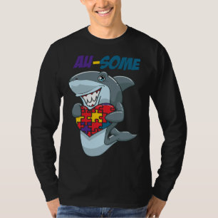 Au Some Shark Awesome Autistic Puzzle Autism Aware T-Shirt