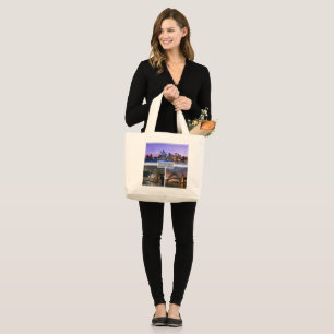 AU Sydney by Night - Opera House - HArbour Bridge Large Tote Bag