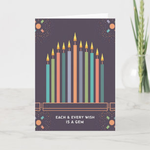 Aubergine Candle Birthday Card