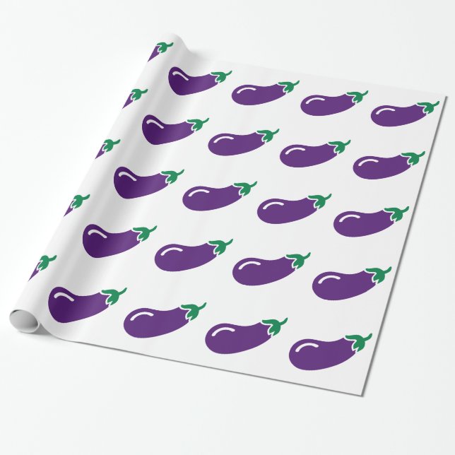 Aubergine eggplant wrapping paper (Unrolled)