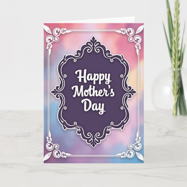 Aubergine Frame Mothers Day Card (Front)
