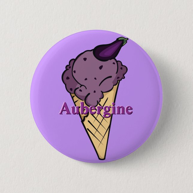 Aubergine Icecream Button (Front)