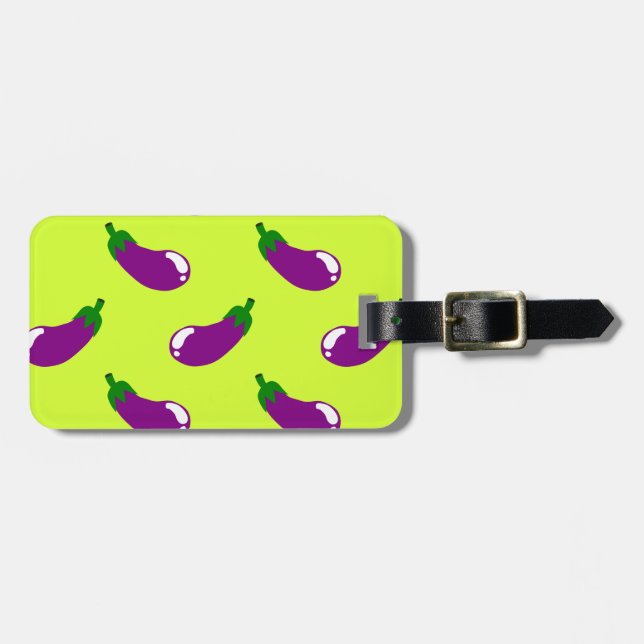 Aubergine Luggage Tag (Front Horizontal)