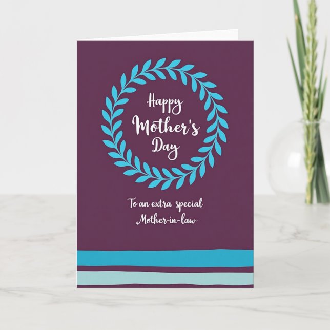 Aubergine Mothers Day Design Card (Front)