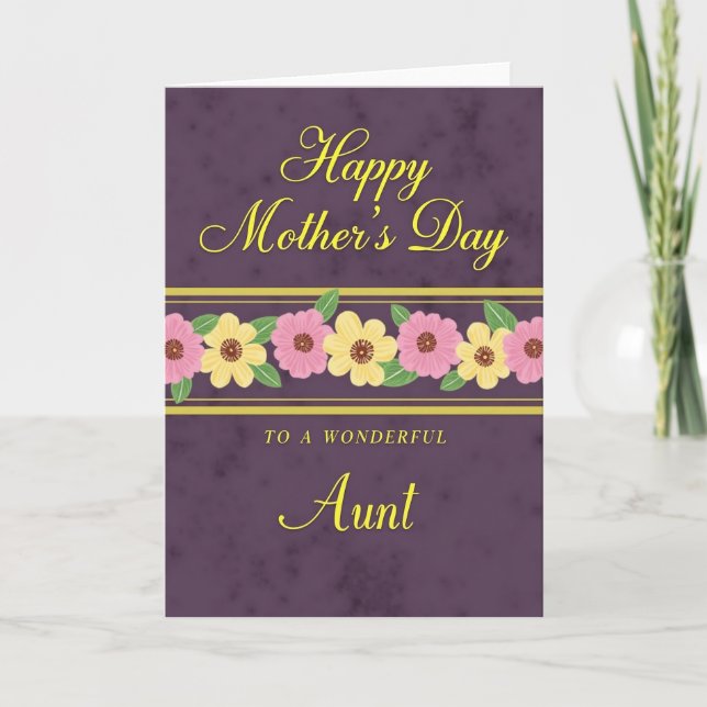 Aubergine Mothers Day Message Card (Front)