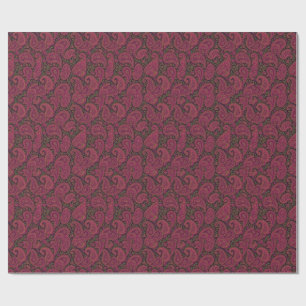 Aubergine Paisley Diwali Wrapping Paper