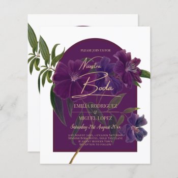 Aubergine Plum Purple Floral Forest Green Wedding