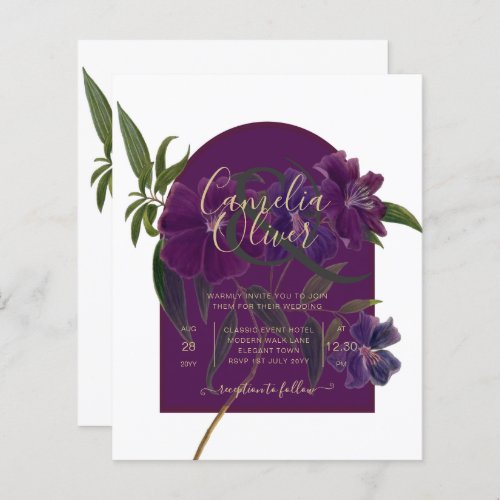 Aubergine Plum Purple Floral Forest Green Wedding