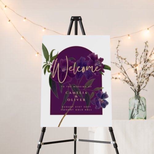 Aubergine Plum Purple Floral Forest Green Wedding Foam Board