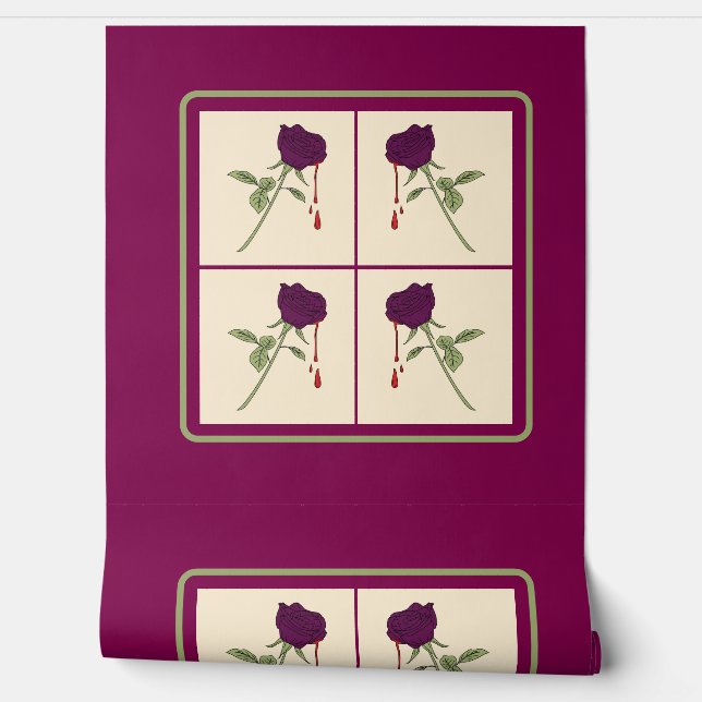 Aubergine Rose Wallpaper (Unrolling)