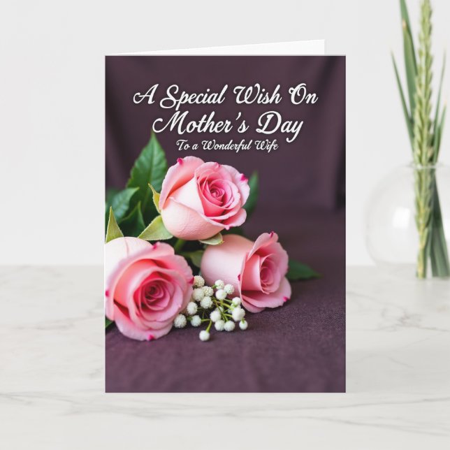 Aubergine Roses Mothers Day Card (Front)