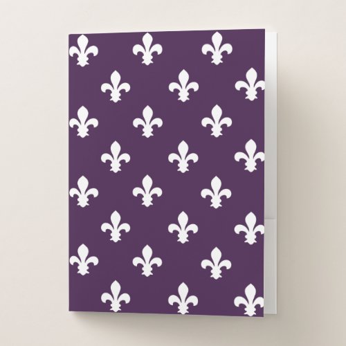 Aubergine Southern Cottage Fleur de Lys Pocket Folder