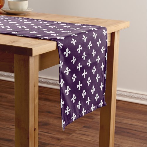 Aubergine Southern Cottage Fleur de Lys Short Table Runner