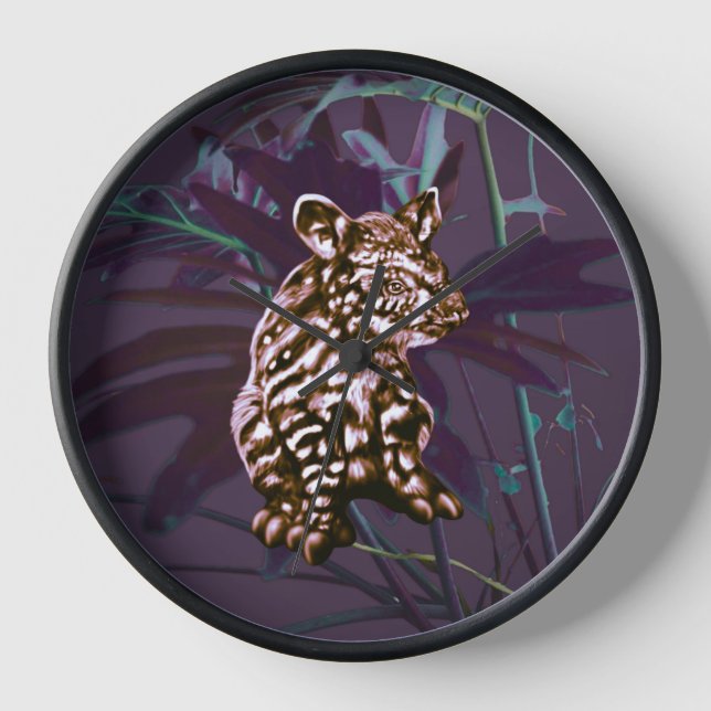 Aubergine tapir floral clock (Front)