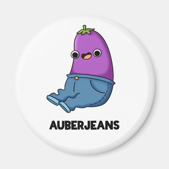 Auberjeans Funny Aubergine Pun  Magnet (Front)