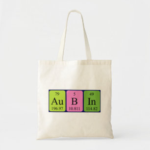 Aubin periodic table name tote bag