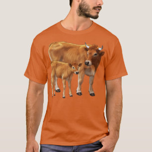 Aubrac Cow and Cute Calf T-Shirt